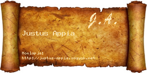 Justus Appia névjegykártya